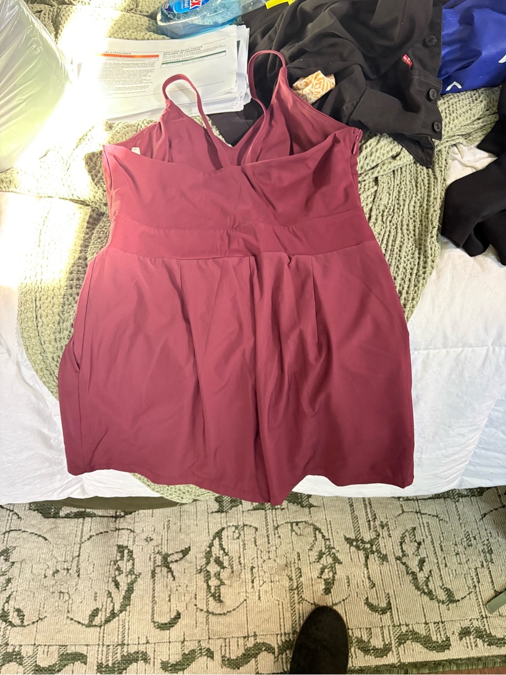 HALARA Wine Red Sleeveless Dress